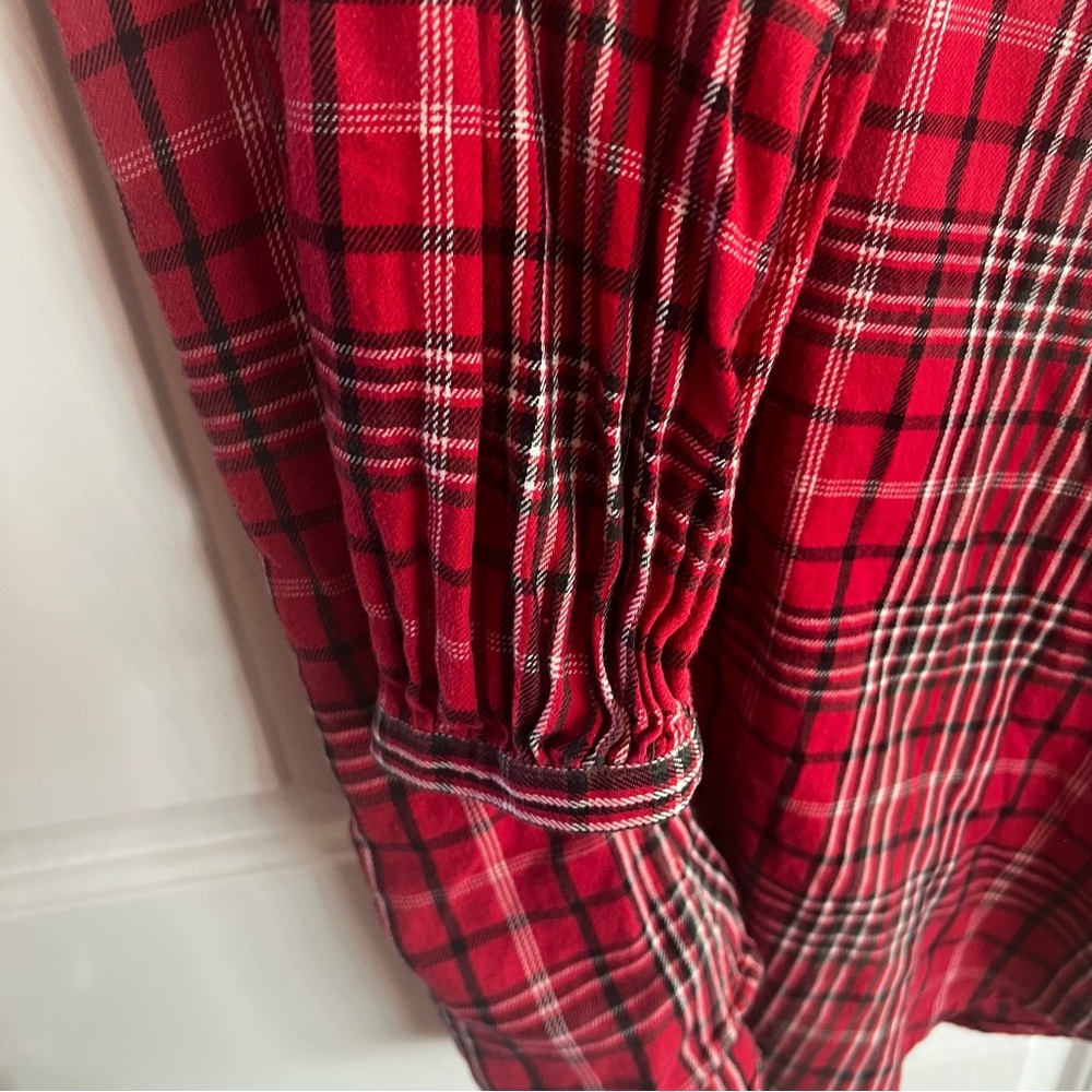 Lauren Jeans Company Ralph Lauren. Red and Black Plaid Flannel Shirt. Large. - Picture 7 of 7